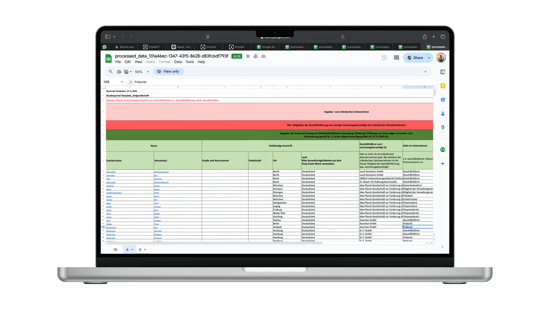 Primary Excel output